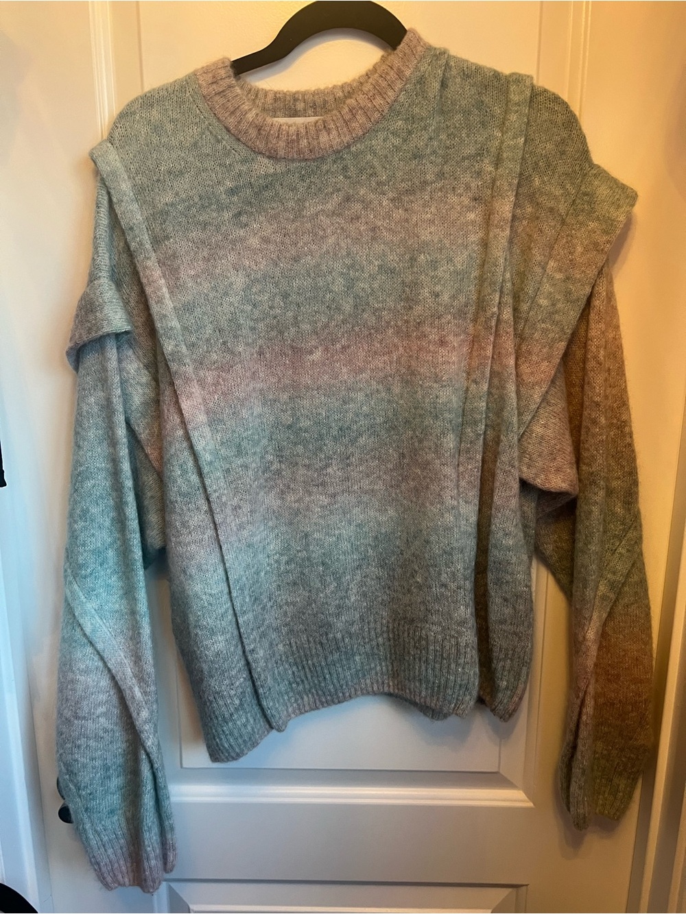IRO Pastel Gradient Crewneck Sweater in Mint, Blush, Gray